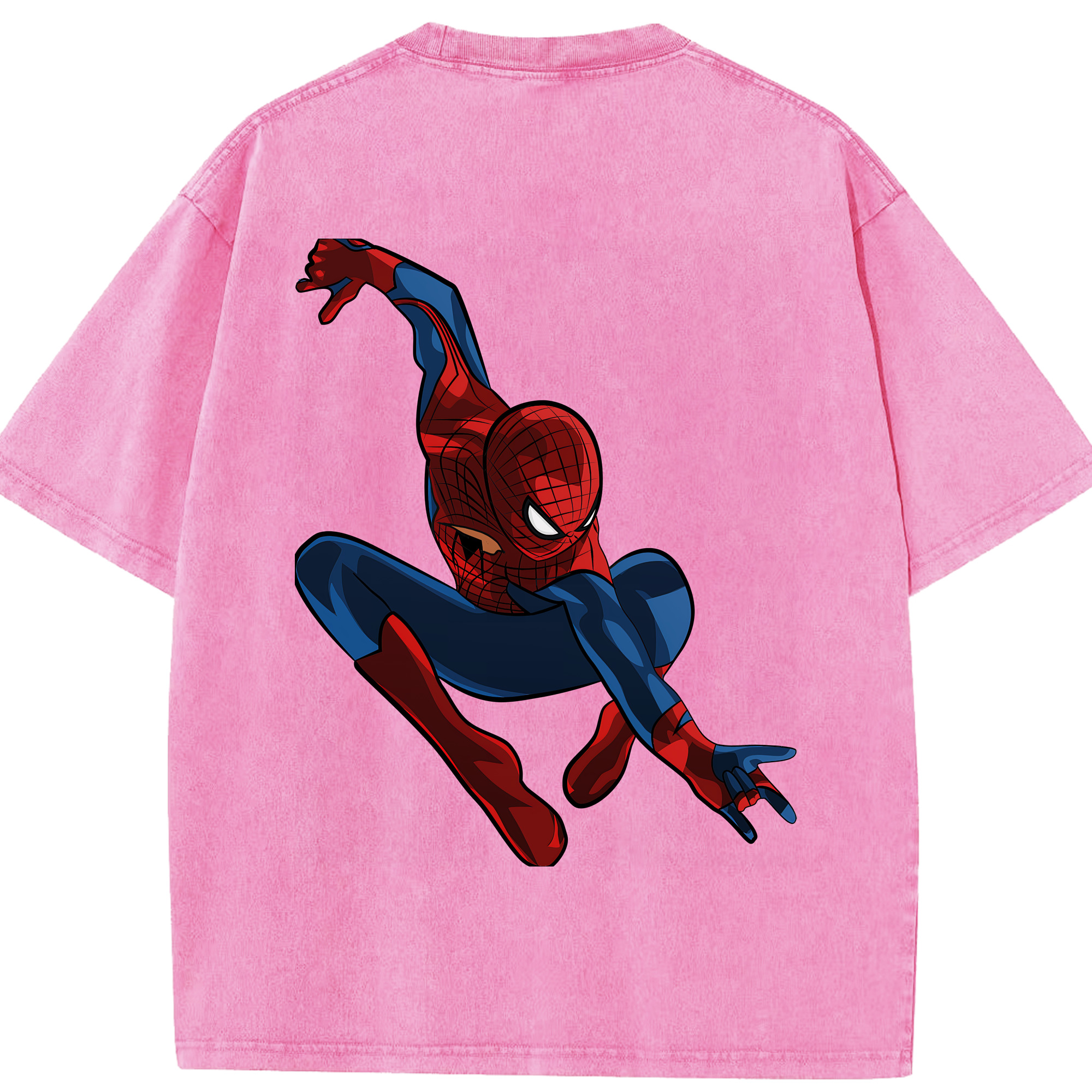 （画像用） Spider Man スパイダーマン 綿100% ヴィンテージ風 半袖Tシャツ（背面プリント）